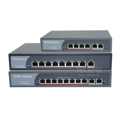 High Power Poe Injector Gigabit Network Switch with 4 8 10 16 24 Ethernet Port