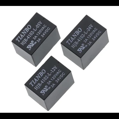 New Original Small Electronics Electronic Components IC Chips Tianbo Hjr-4102-L-05V, Hjr-4102-L-12V, Hjr-4102-L-24V 6pin 3A Power Relay in Stock