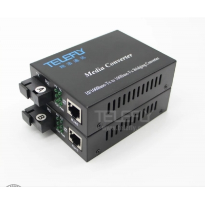 100m 1RJ45 Ethernet 1*9 Sc Single Optical Fiber Media Converter for 100km